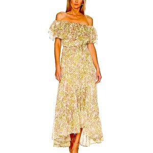 NWT Misa Los Angeles Green Goddess Maxi dress, size S